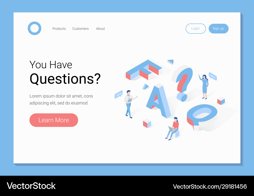 Faq frequently asked questions section vector image
