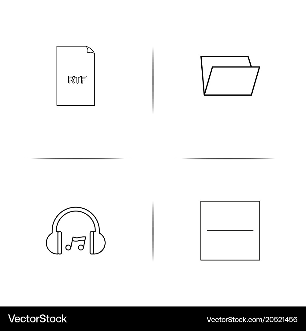 Files and folders sign simple linear icons set vector image