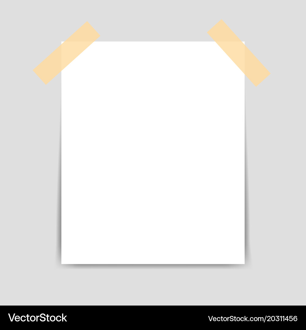 Fixed white square paper and real shadow use Vector Image