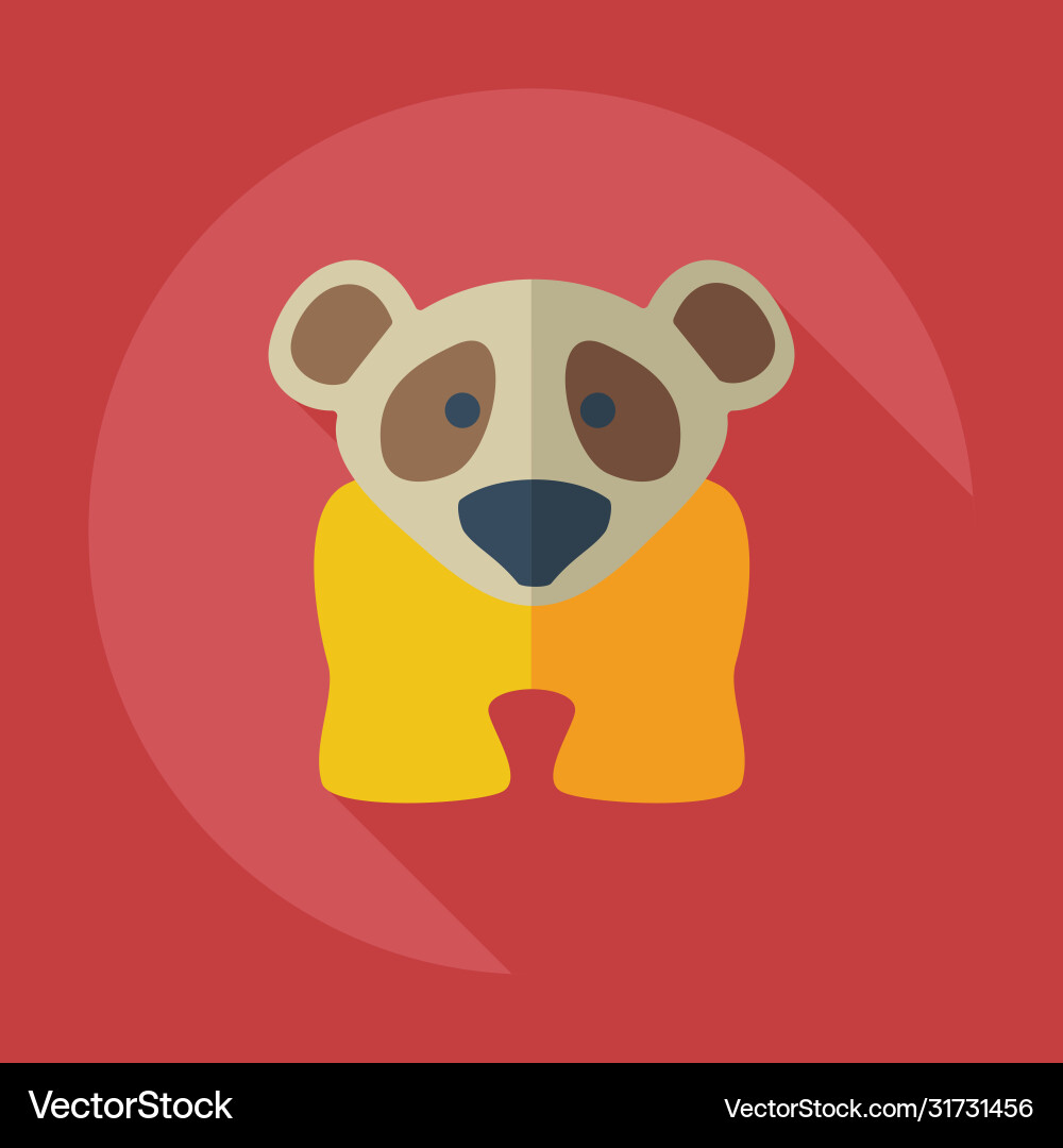 Flat modern design with shadow icons pandas Flat modern design with shadow icons pandas vector image