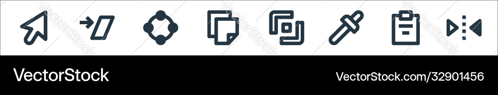 Graphic design line icons linear set quality Graphic design line icons linear set quality vector image