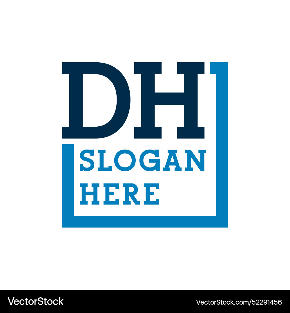 Minimal initials logo letters d and h dh initial Vector Image