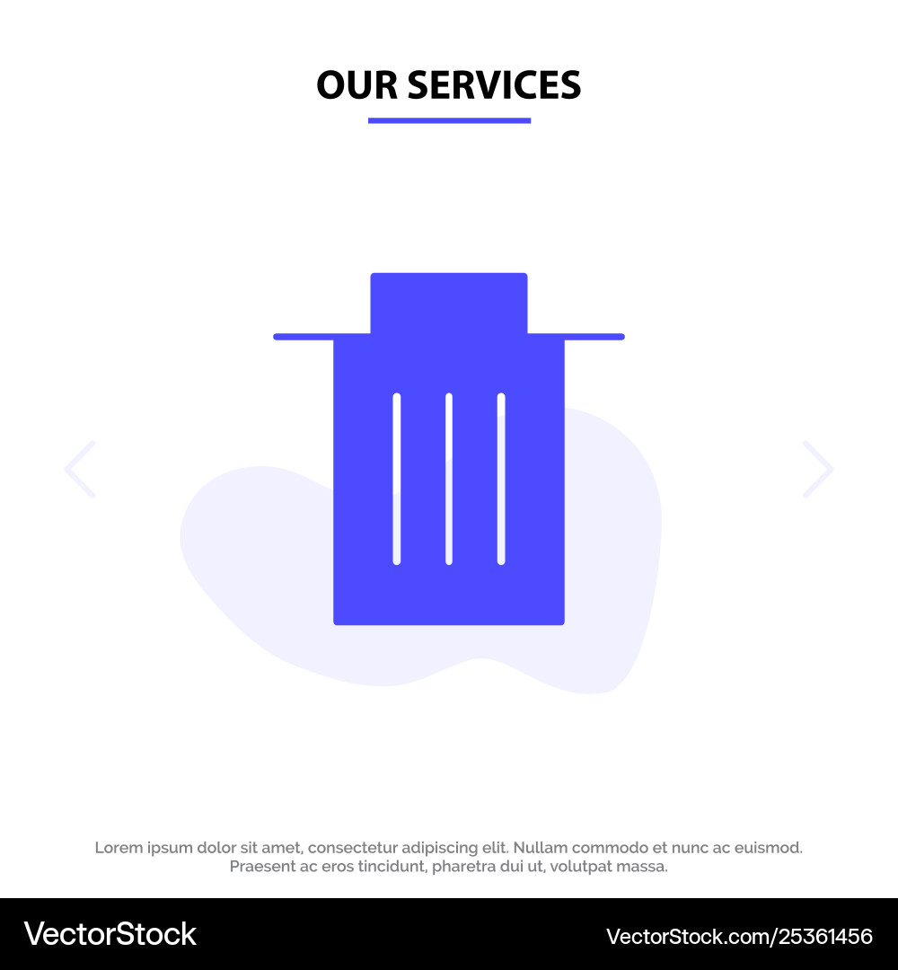 Our services delete interface trash user solid Our services delete interface trash user solid vector image