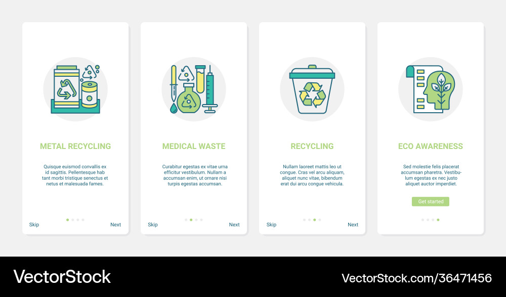 Recycling sorting factory eco friendly ux ui Vector Image