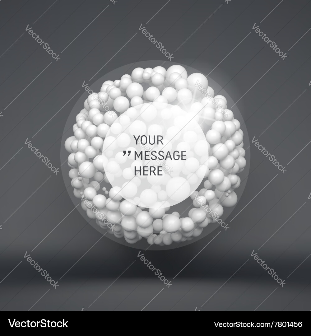 Round frame with place for text sphere 3d vector image