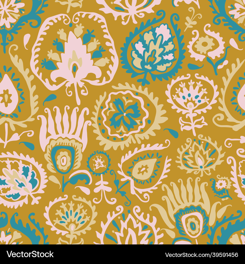 Seamless colorful design pattern botanical Seamless colorful design pattern botanical Vector Image