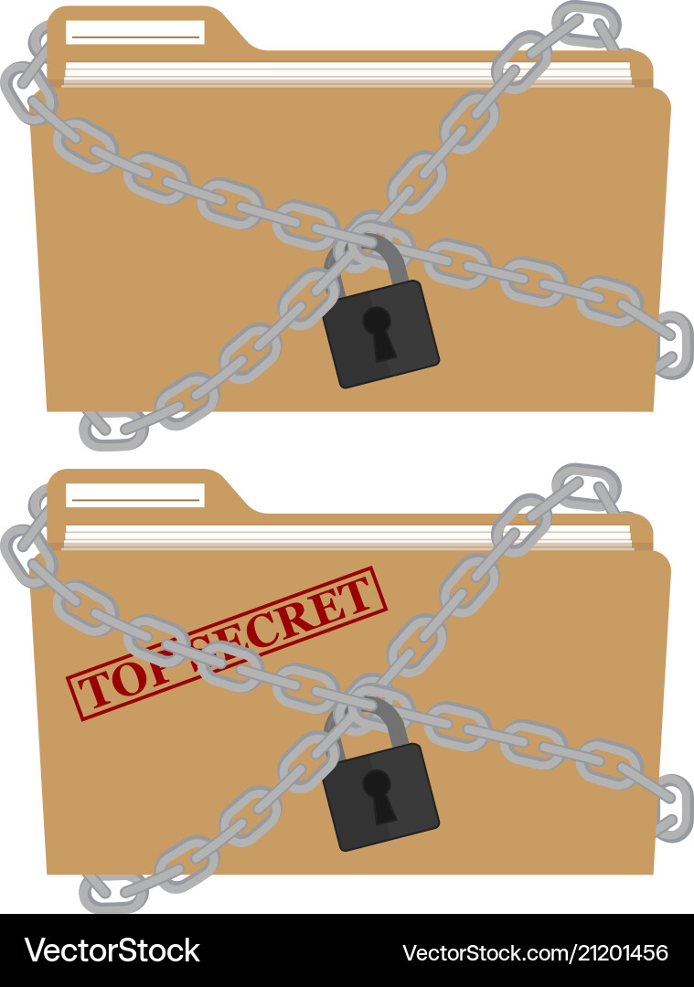 Secure Folder with Chain Lock vector image