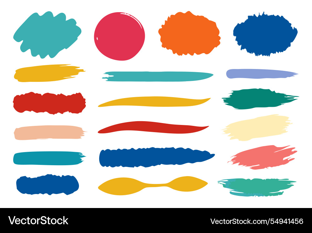 Vibrant array of colorful brush strokes creating Vibrant array of colorful brush strokes creating vector image