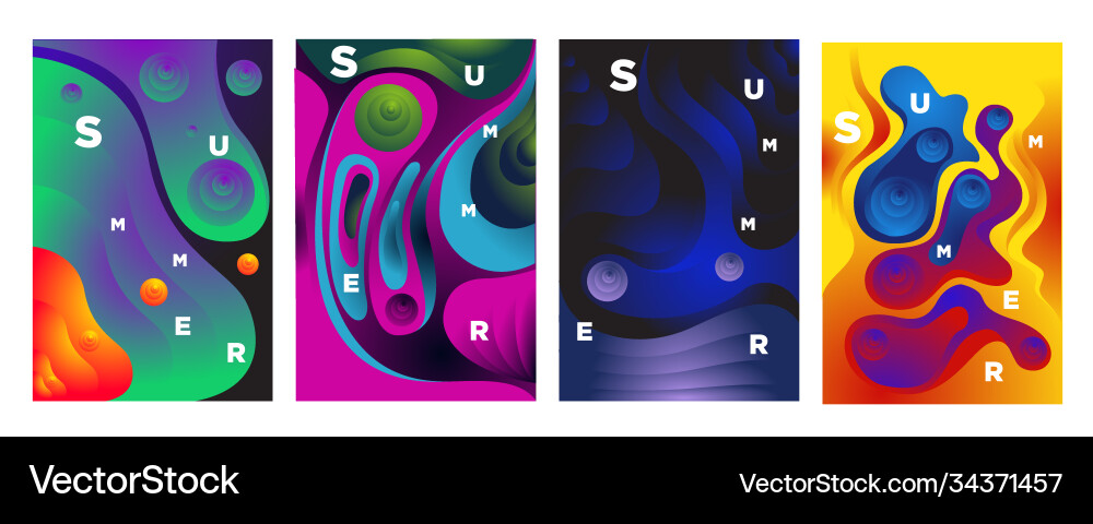 Abstract colorful gradient fluid and wave vector image