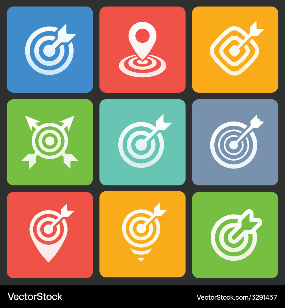Colorful target icons for web and mobile vector image