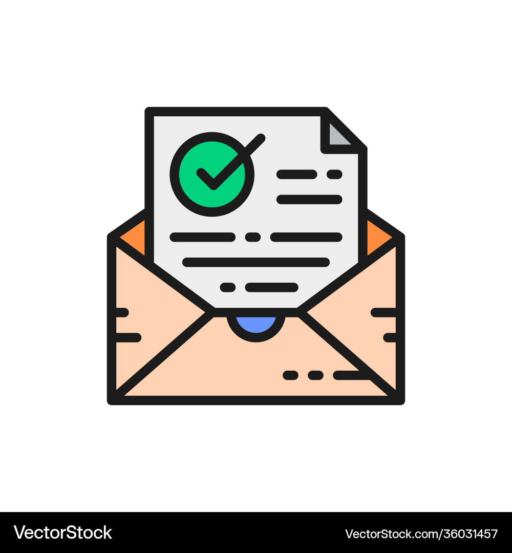 Confirmation letter checked envelope with check Confirmation letter checked envelope with check vector image