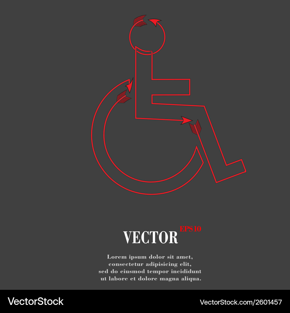 Disabled flat modern web button and space for your Vector Image