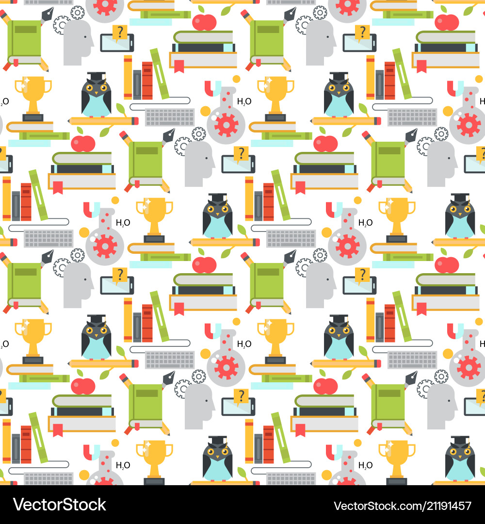 Distant learning seamless pattern background Distant learning seamless pattern background vector image