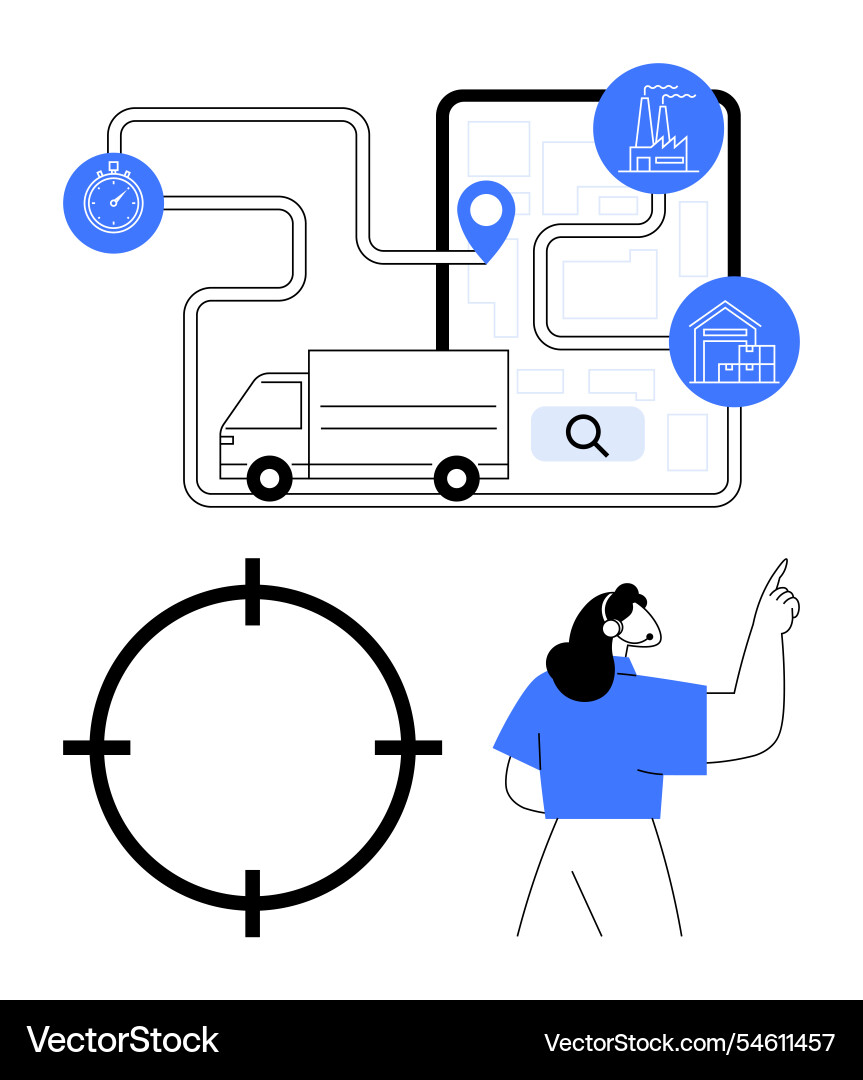 Efficient logistics and delivery optimization Vector Image
