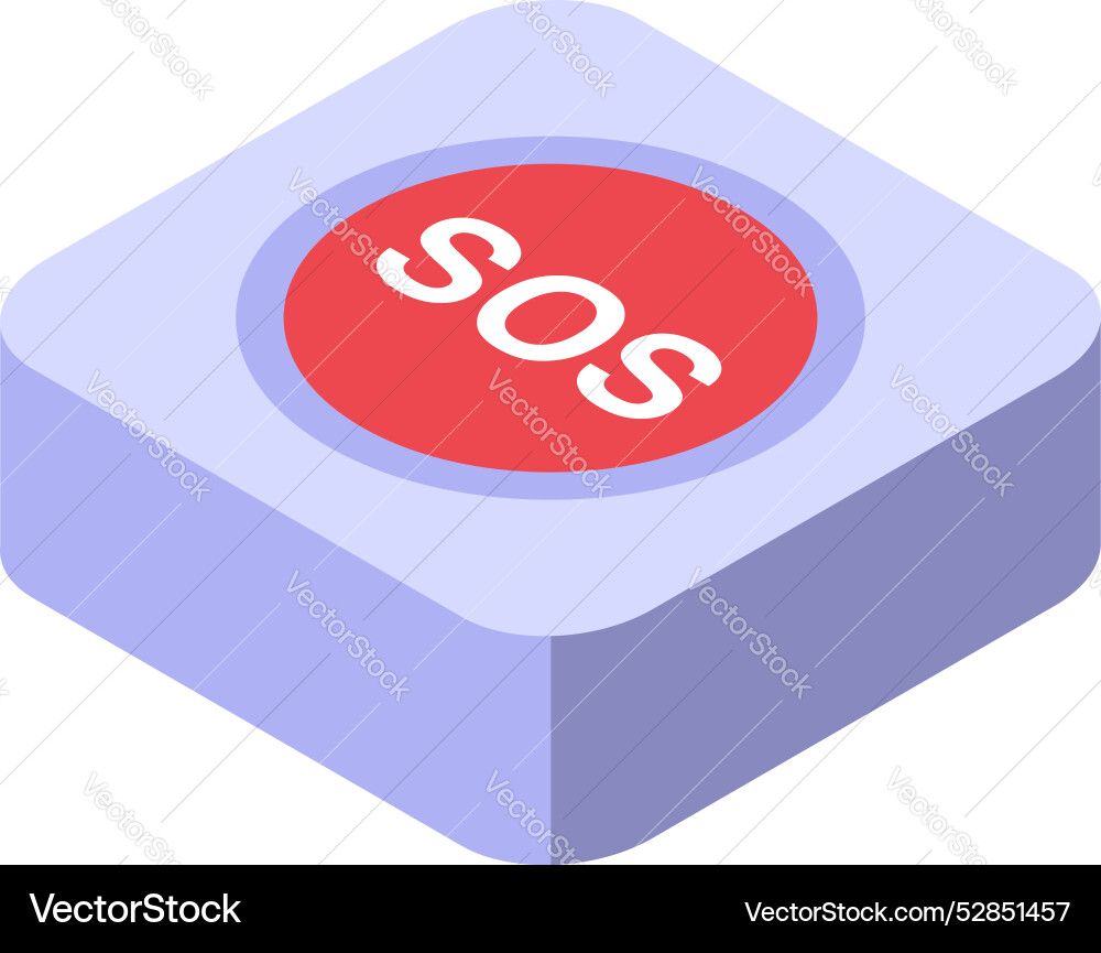 Emergency sos button showing sending distress Emergency sos button showing sending distress vector image