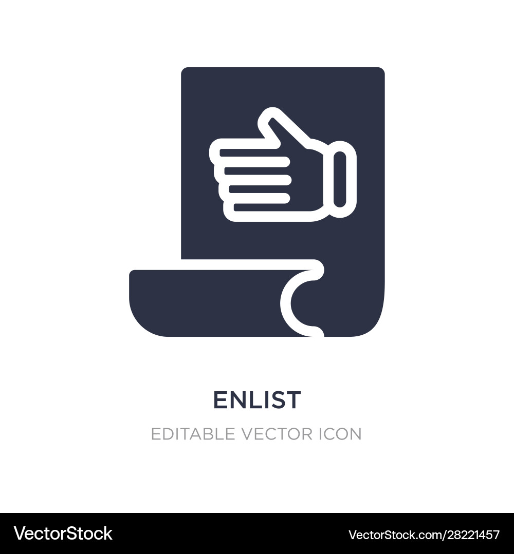 Enlist icon on white background simple element Vector Image