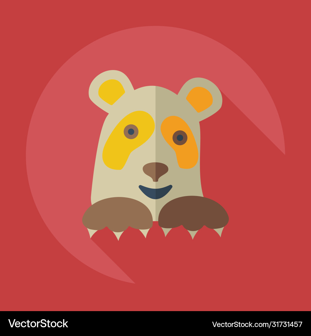 Flat modern design with shadow icons pandas vector image