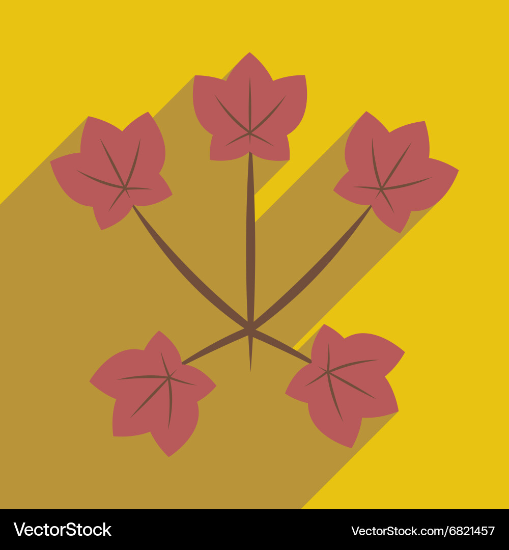 Flat with shadow icon and mobile application maple Vector Image