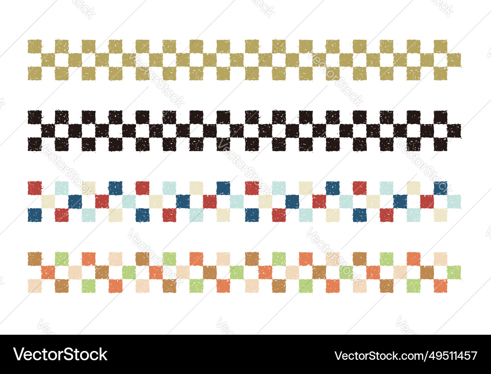 Horizontal seamless checkered pattern set for new Horizontal seamless checkered pattern set for new vector image