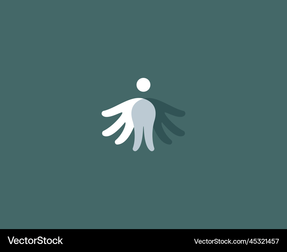 Human from hands icon care family support logo vector image