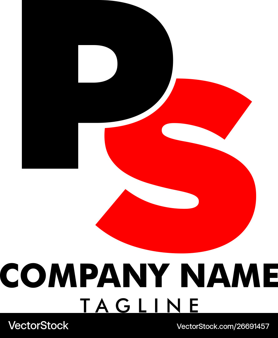 Initial letter ps logo template design – Royalty-Free Vector | VectorStock, image size:889x1080