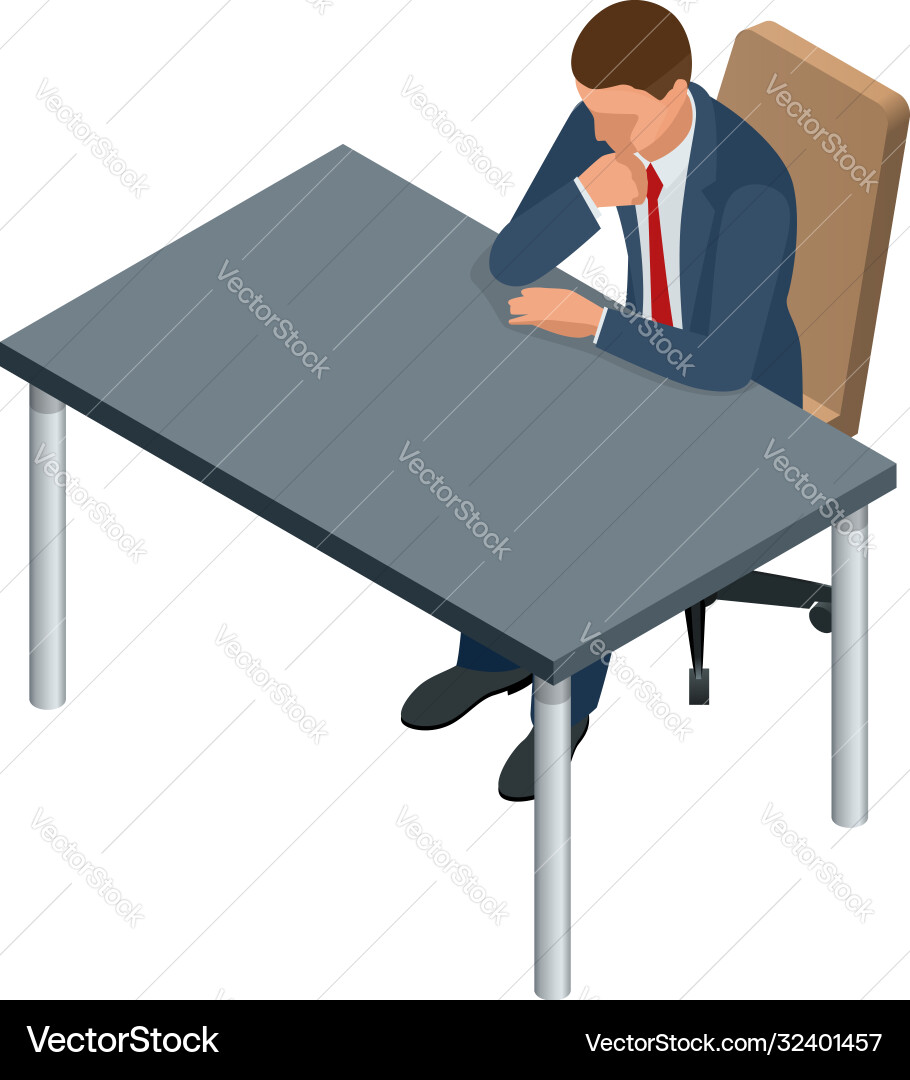 Isometric businessman isolated on write creating Isometric businessman isolated on write creating Vector Image