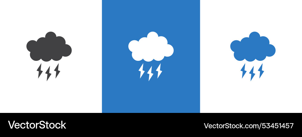 Lightning icon thin line vector image