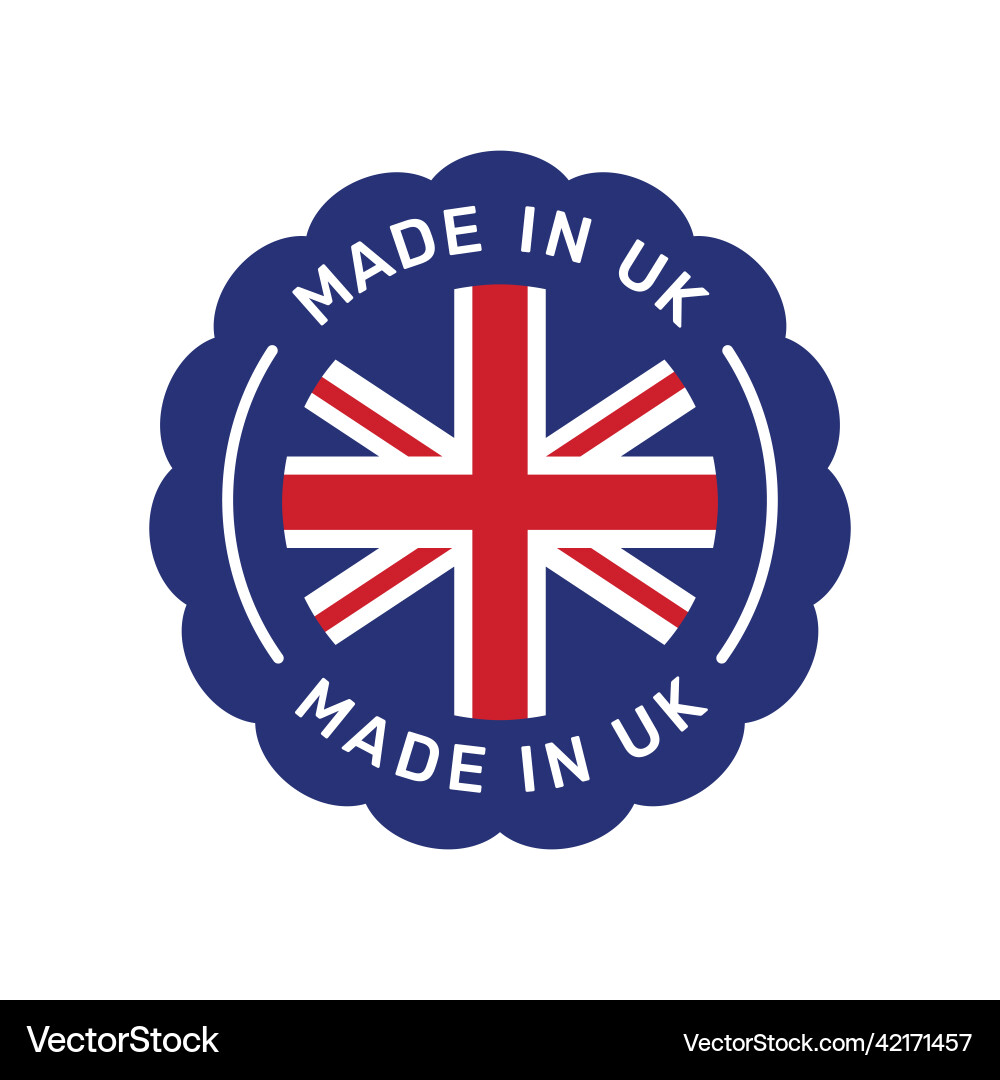 Made in uk colorful badge Vector Image