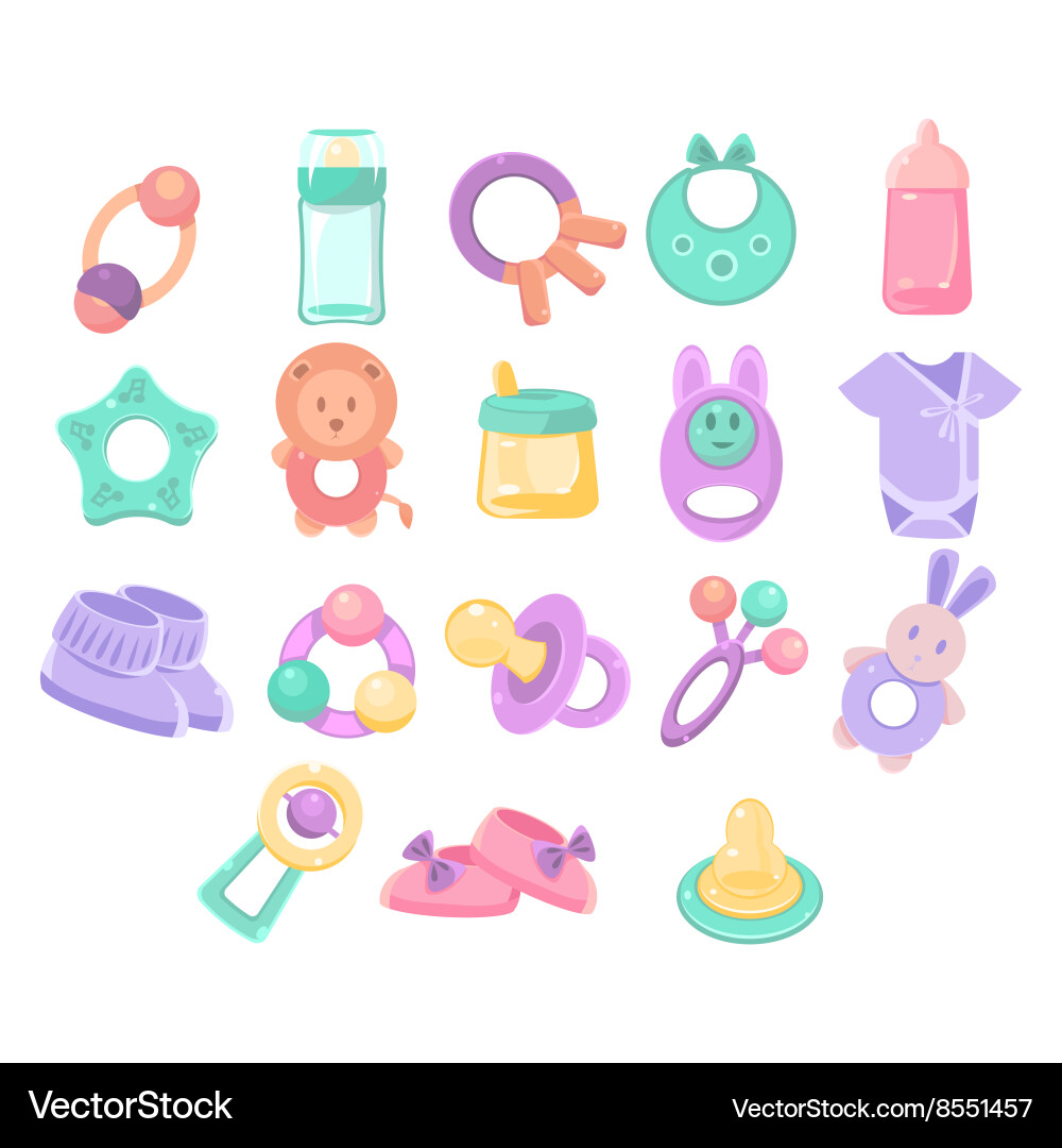 Nursery objects collection vector image