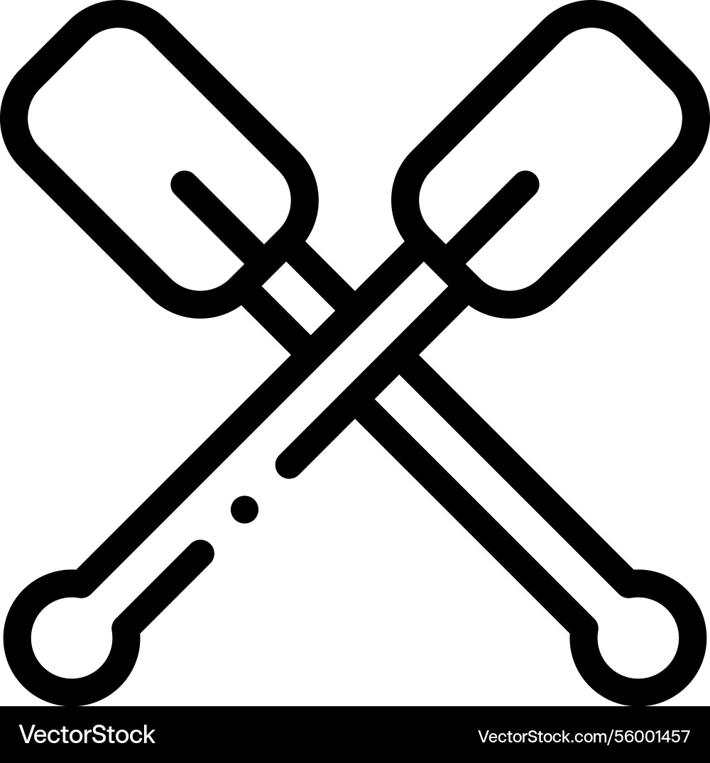 Oars icon thin linear style design isolated Oars icon thin linear style design isolated Vector Image