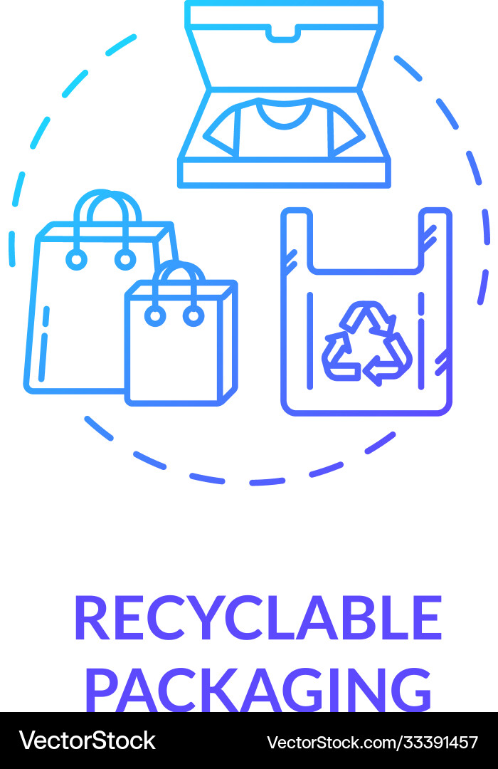 Recycelbare Verpackung blaues Gradienten-Konzept Icon Recycelbare Verpackung blaues Gradienten-Konzept Icon vektorbild