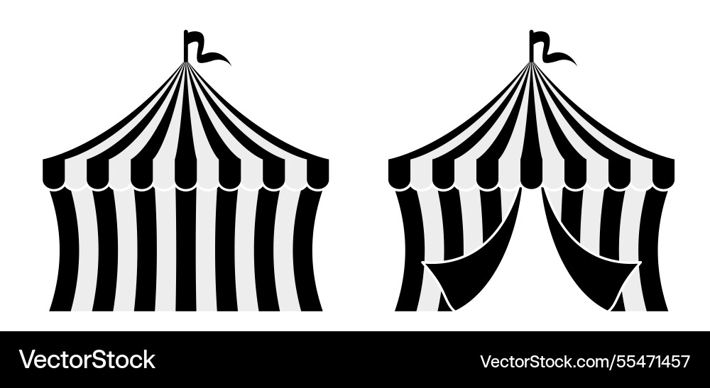 Red circus tent awning canopy sign Red circus tent awning canopy sign vector image