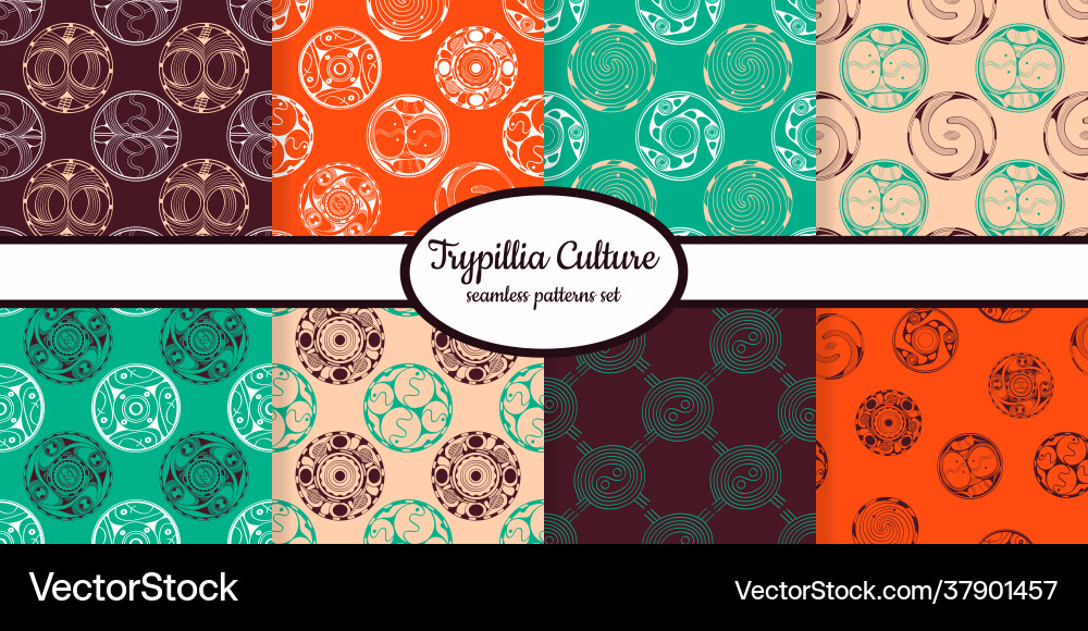 Seamless patterns with ancient symbols Vector Image