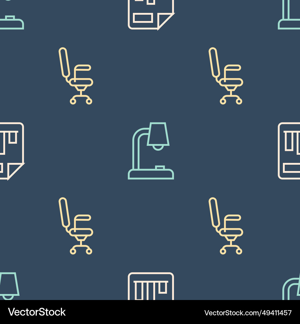 Set line document with graph chart office chair Set line document with graph chart office chair vector image
