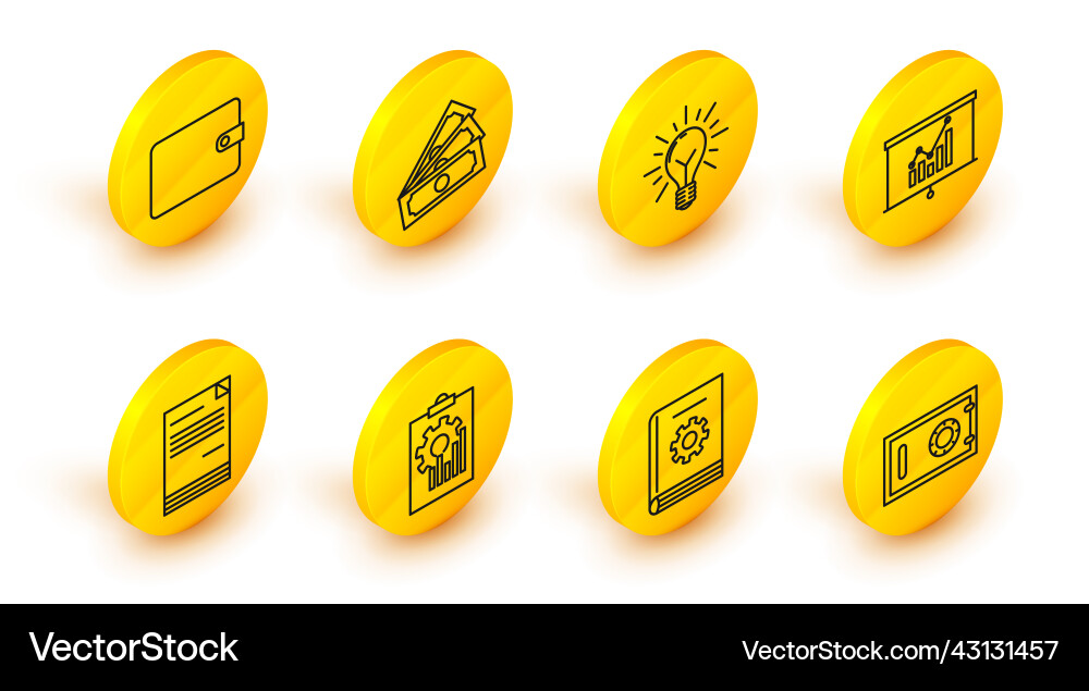 Set line safe user manual clipboard with graph Set line safe user manual clipboard with graph vector image