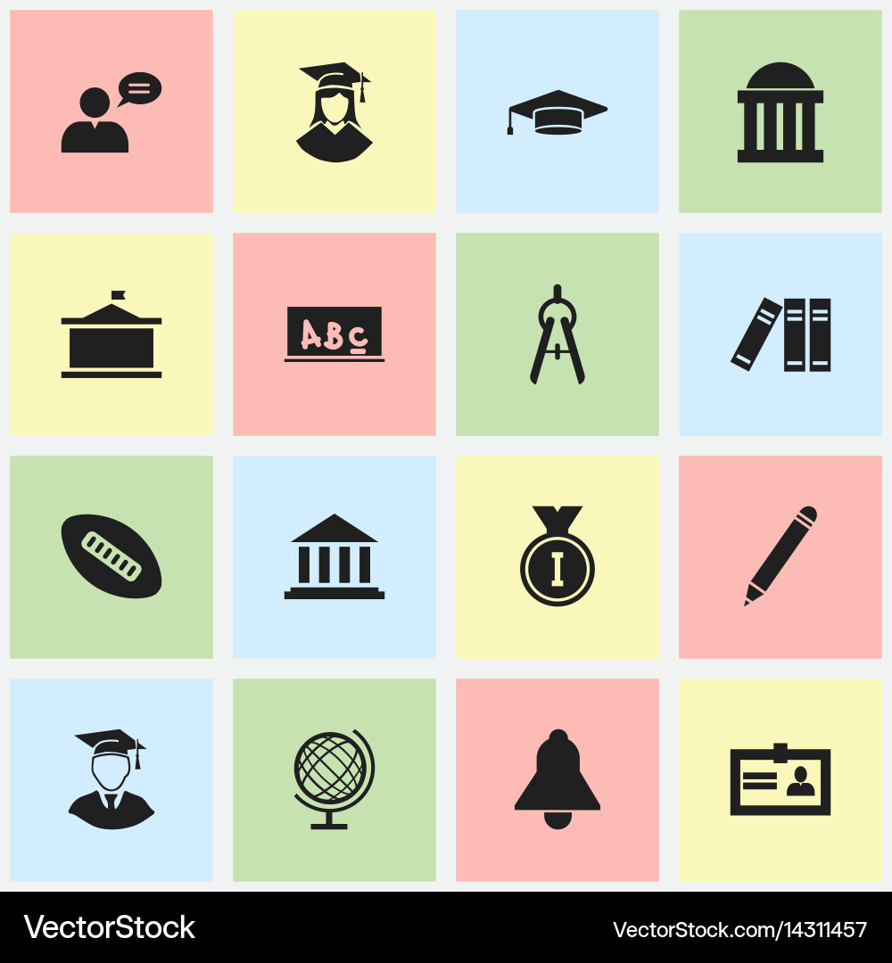 Set of 16 editable science icons includes symbols Vector Image