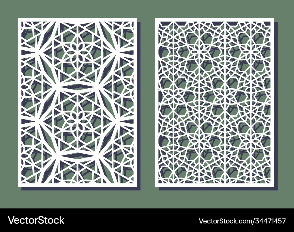 Snowflake in gexagon seamless pattern for laser vector image