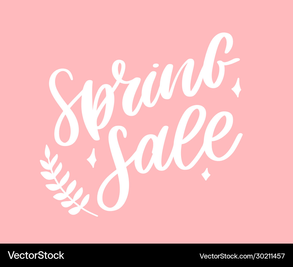 Spring sale word hanging on leaves with strings Spring sale word hanging on leaves with strings vector image