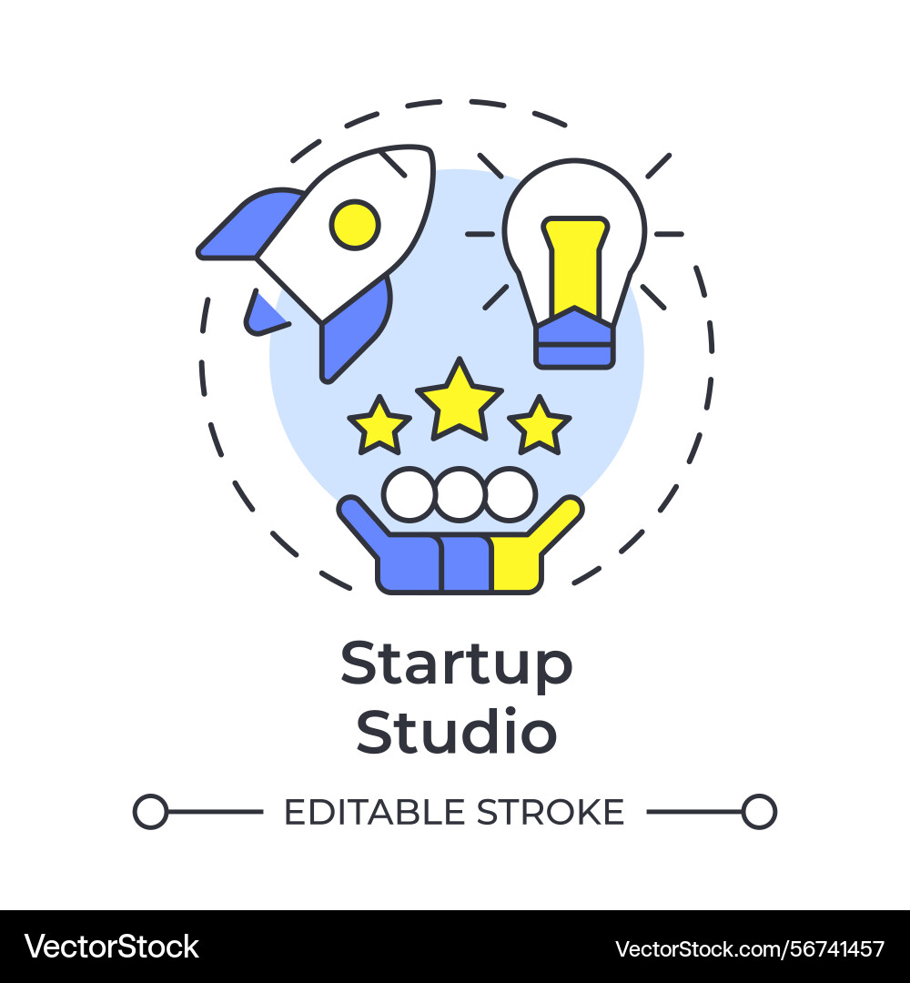 Startup studio multi color concept icon Startup studio multi color concept icon vector image