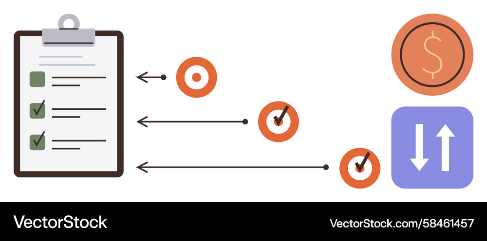 Task Progress & Goal Flow Vector Image
