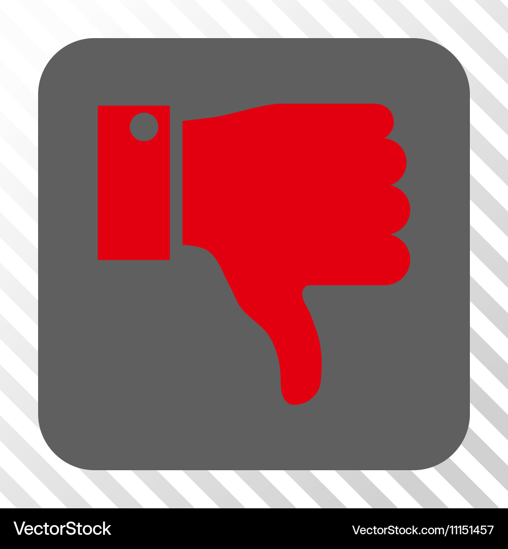 Thumb down rounded square button vector image