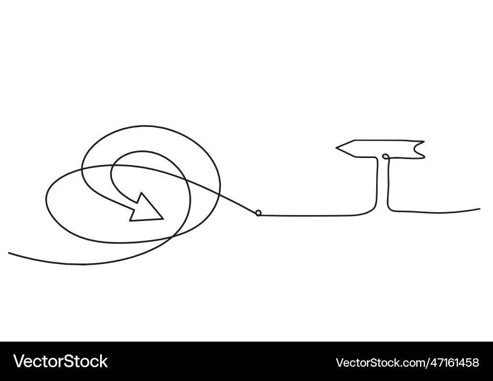 Abstract continuous lines arrows as drawing Vector Image