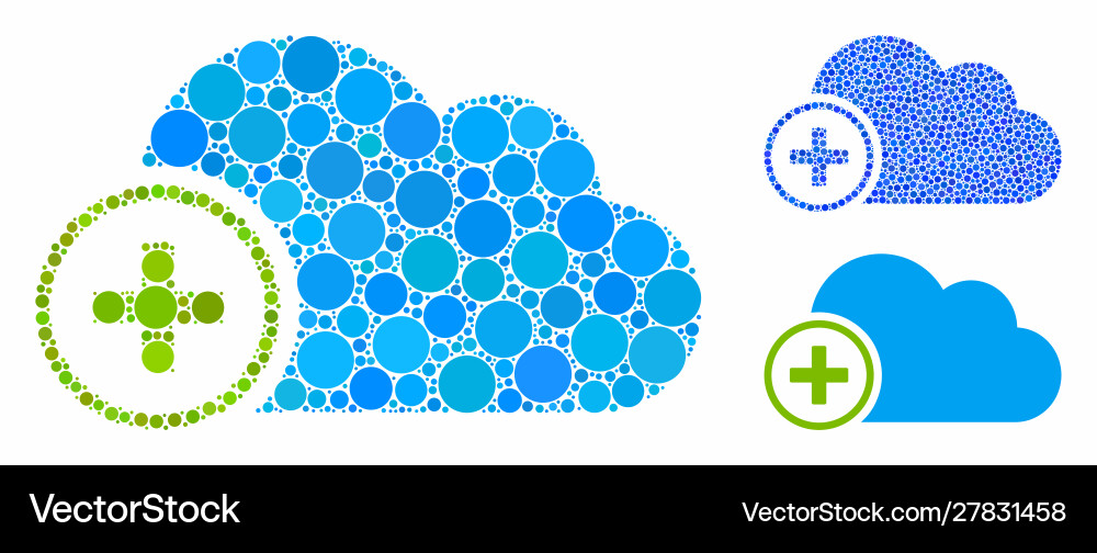 Add cloud composition icon circle dots Add cloud composition icon circle dots Vector Image