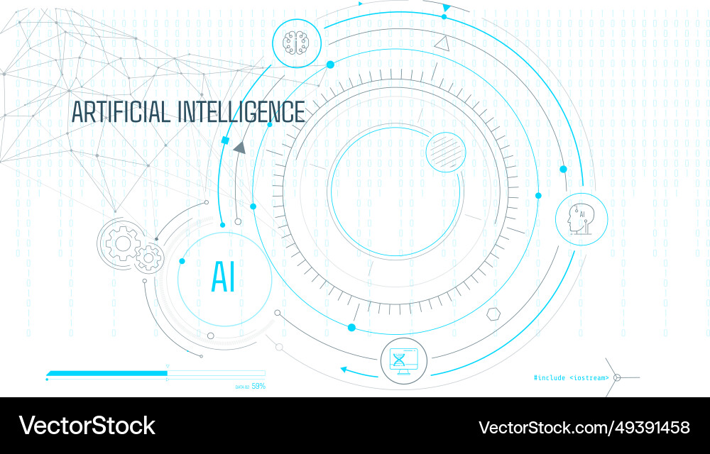Artificial intelligence computing technology Artificial intelligence computing technology vector image
