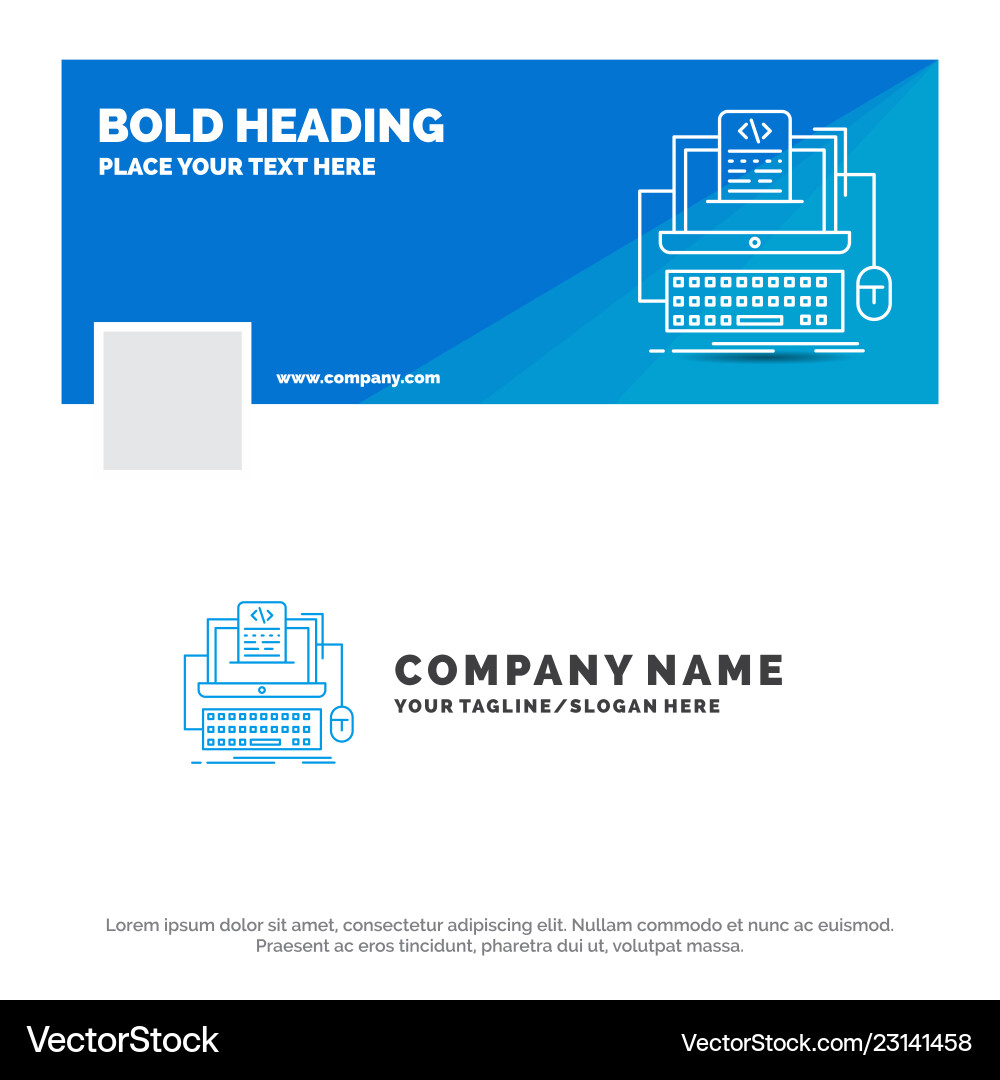 Blue business logo template for code coding Blue business logo template for code coding vector image