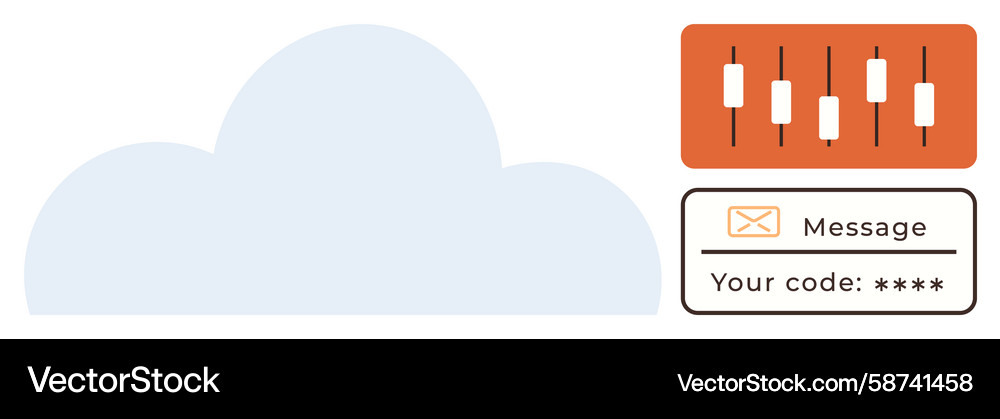 Cloud computing with security code and data Cloud computing with security code and data Vector Image