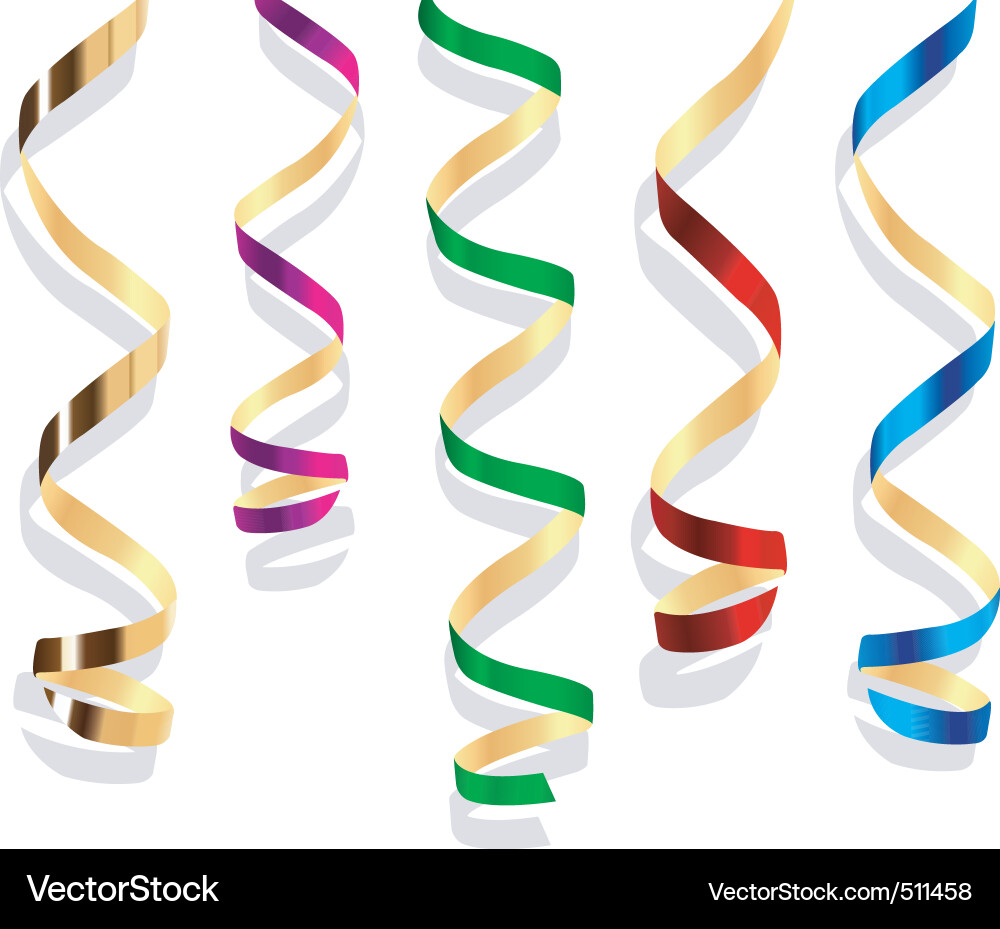 Colorful Streamers - Party Decorations Vector Image