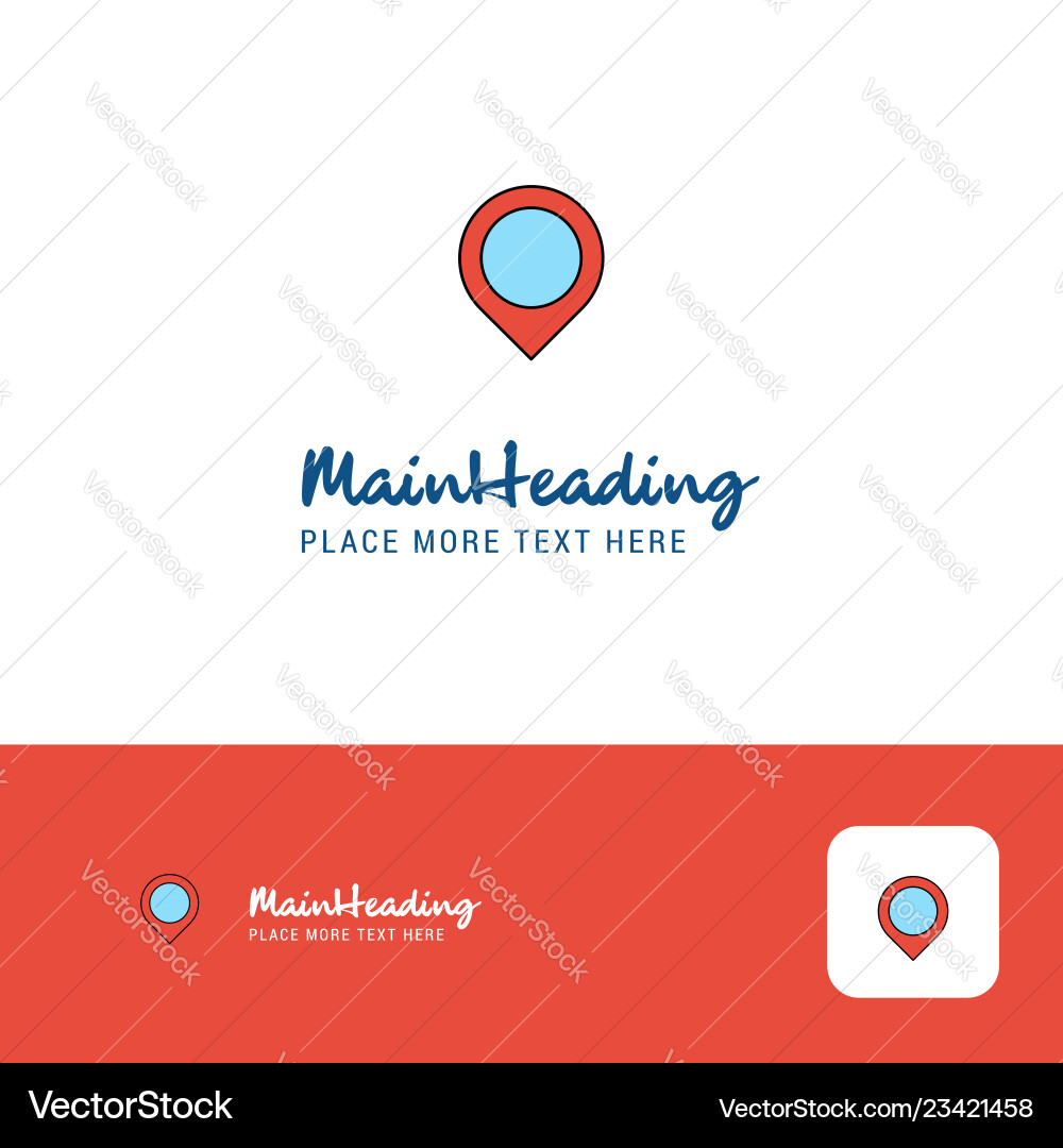 Creative map navigation logo design flat color Creative map navigation logo design flat color vector image