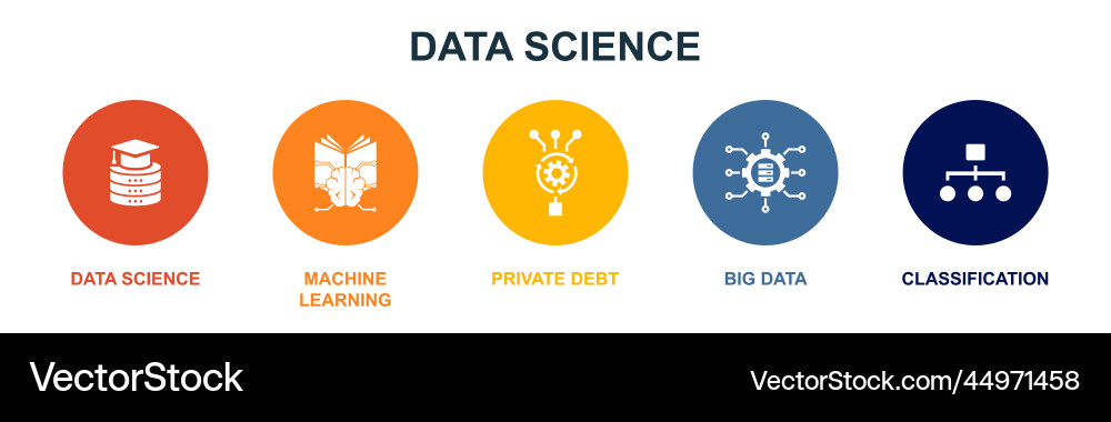 Data Science Algorithm Icons vektorbild