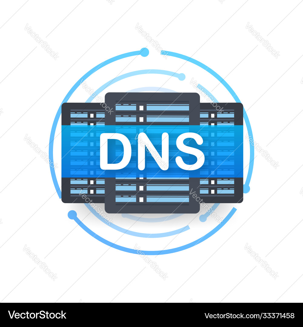 DNS Server Network System vector image